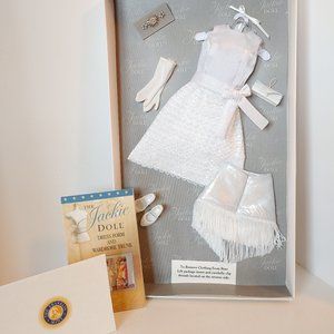 The Jackie Doll Accessories  White Dress/White Cape with Fringe  ..